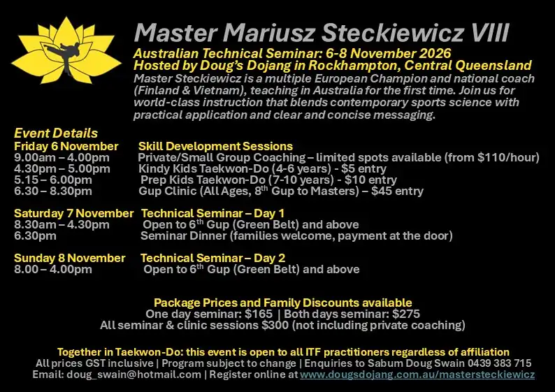 Master Steckiewicz 2026 Rockhampton Seminar